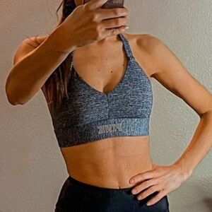 PINK Victoria’s Secret Heather Grey Halter Sports Bra